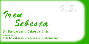 iren sebesta business card